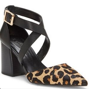 Enzo Angiolini Black and Leopard Heels